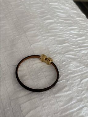 Louis Vuitton Brown Monogram Slim Bracelet with Gold Discs